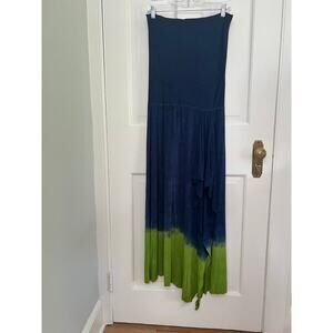 Lucky Brand Swimwear Women's L Swim Skirt Convertible Tube Dress Tie Dye Blue